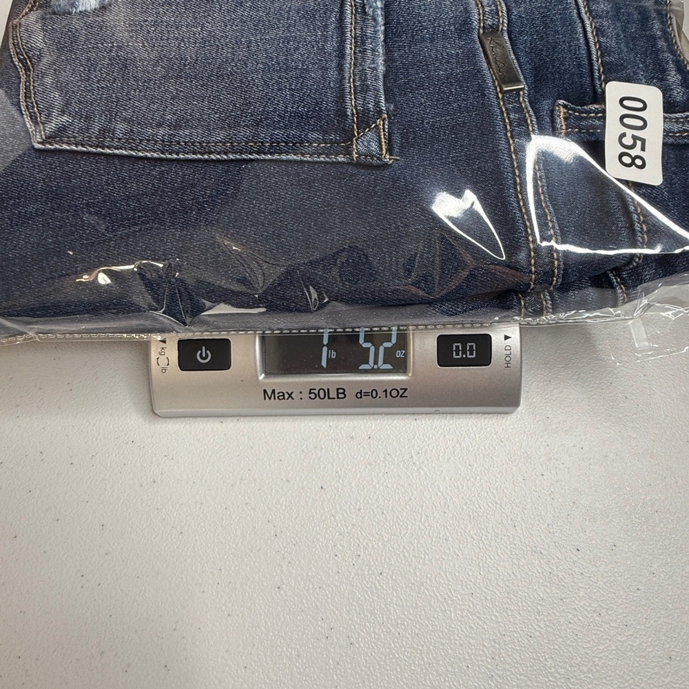 Kancan High Rise Skinny Jeans Womens XL Dark Blue Distressed Frayed Hem - Picture 9 of 9